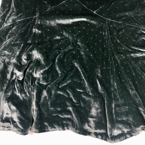 NEW MARC JACOBS Green Polka Dot VELVET Skirt 4 - Picture 4 of 8